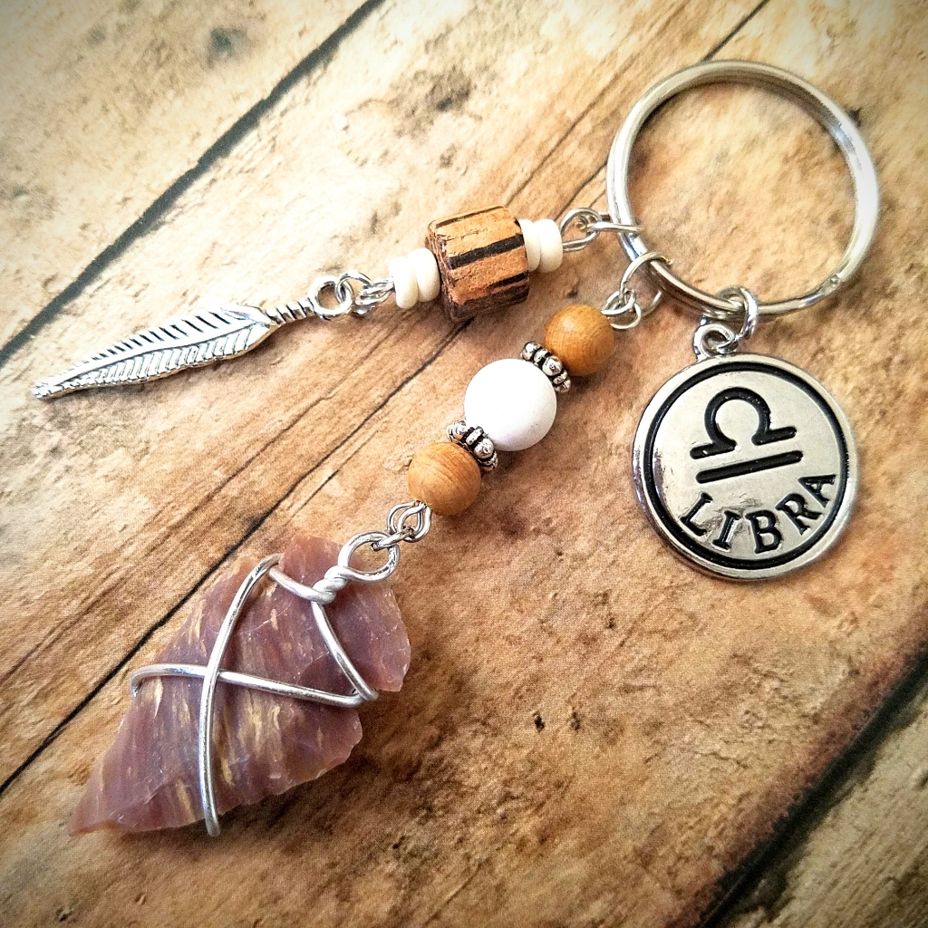 Libra Arrowhead Keychain